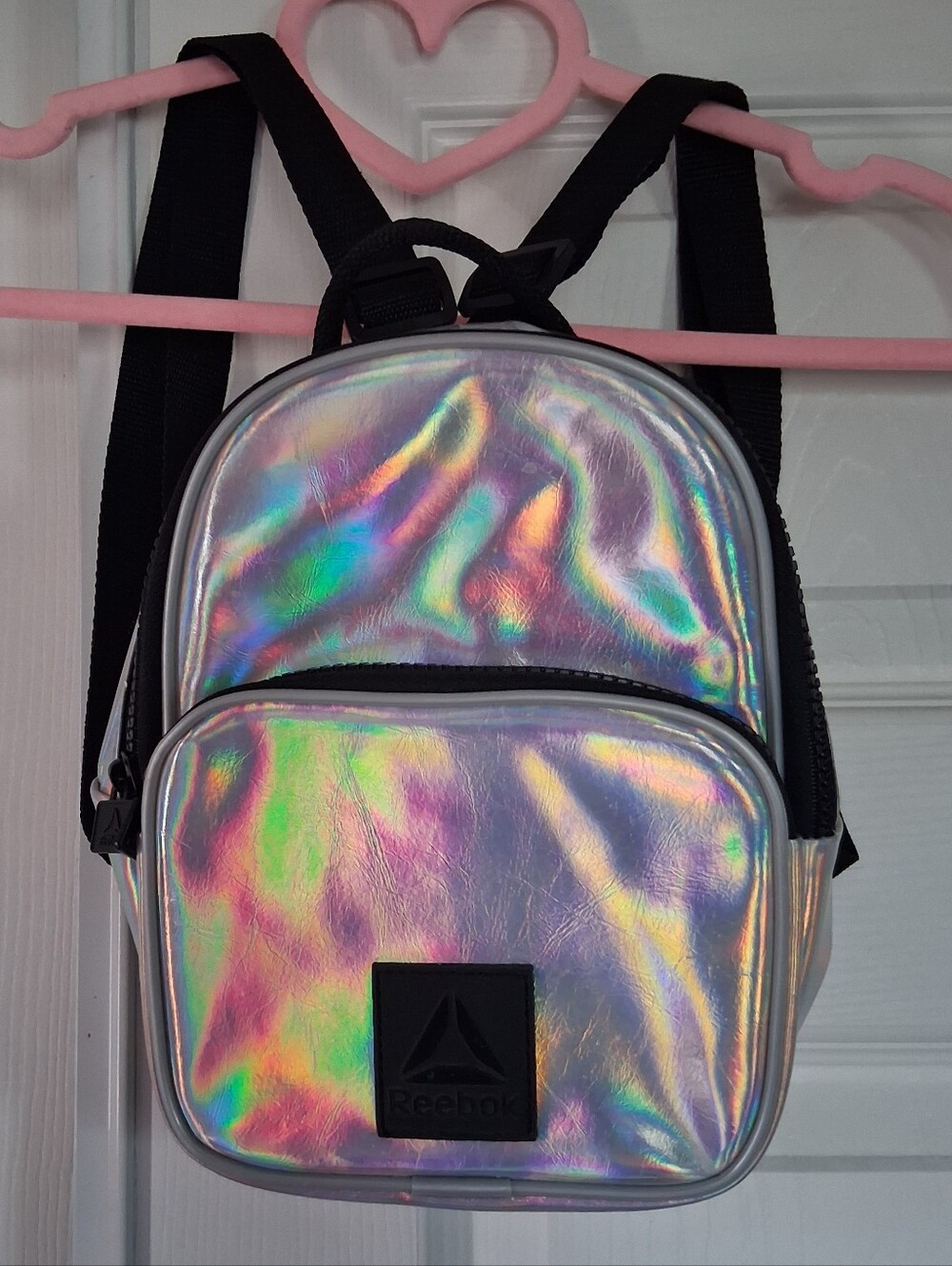 Reebok Holographic Iridescent Mini Backpack with Black Straps